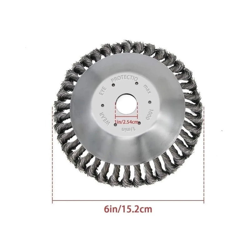Escova De Aço 6 Para Roçadeiras A Gasolina Furo 1 Polegada